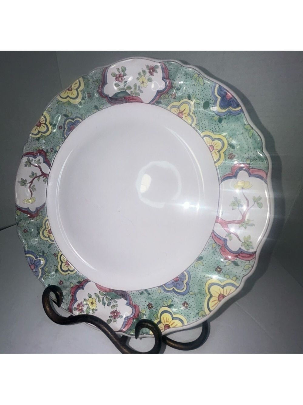 Atelier de Segnies France The Best of Both Worlds Ceramic Handpainted Plate